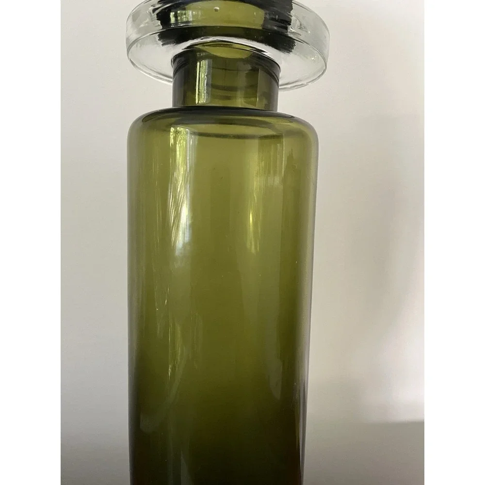 Tall Olive Green Jekyll Bottle Apothecary Alchemist Jar Vase Ombre Gradient